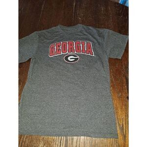 Small Short Sleeve Georgia Tee TShirt Grey Red Black University of GA Bulldogs